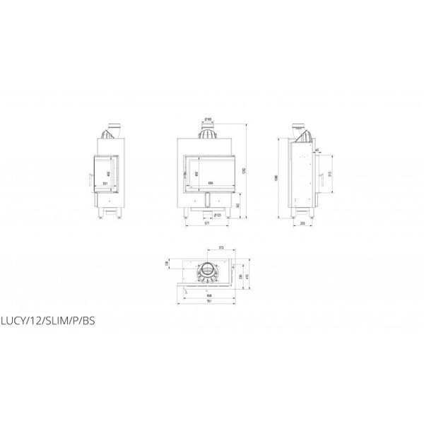 Каминная топка Kratki LUCY 12 SLIM левая BS, правая BS Kratki LUCY 12 SLIM BS фото