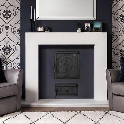 Комплект чугунных дверок Iron Fire Style 35 WG 350х390 мм + поддувальная Style 35 315х180 мм IF Style 35 WG фото