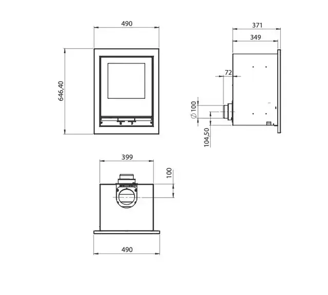 Компактная каминная топка Color Stove IS5I BLACK STEEL  Stove IS5I фото