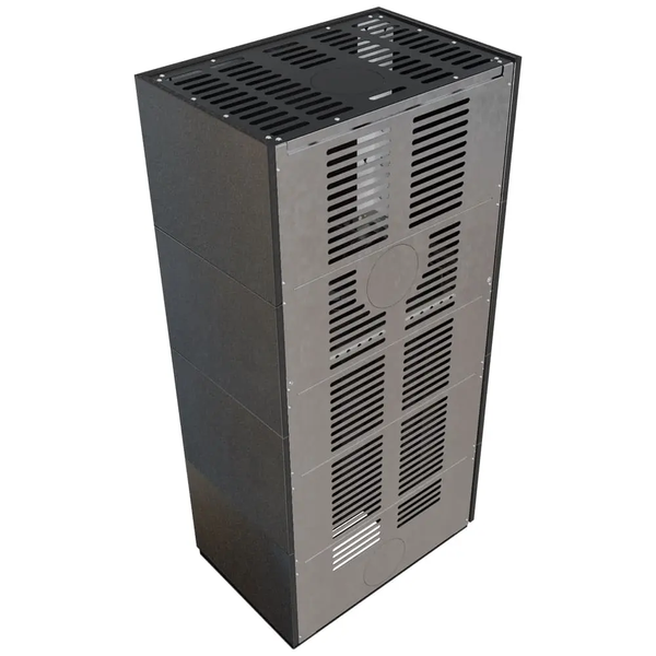 Камин Kratki FLOKI BOX левый 8 kW &Oslash; 160 в модульной облицовке INDIAN BLACK FLOKI BOX KG UG фото