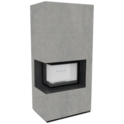 Камин Kratki FLOKI BOX левый 8 kW &Oslash; 160 з керамогранита  FLOKI BOX L фото