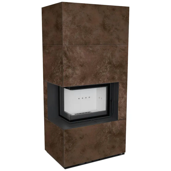 Камин Kratki FLOKI BOX левый 8 kW &Oslash; 160 з керамогранита  FLOKI BOX L фото