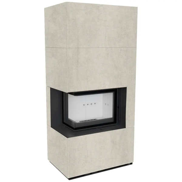 Камин Kratki FLOKI BOX левый 8 kW &Oslash; 160 з керамогранита  FLOKI BOX L фото