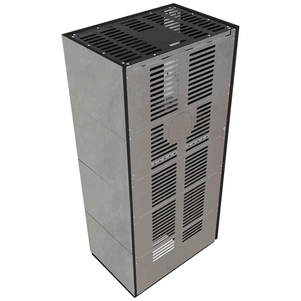 Камин Kratki FLOKI BOX левый 8 kW &Oslash; 160 з керамогранита  FLOKI BOX L фото
