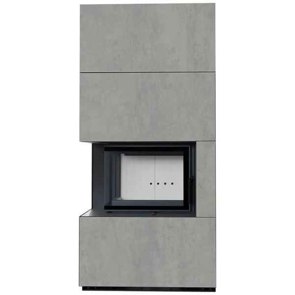 Камин Kratki FLOKI BOX левый 8 kW &Oslash; 160 з керамогранита  FLOKI BOX L фото