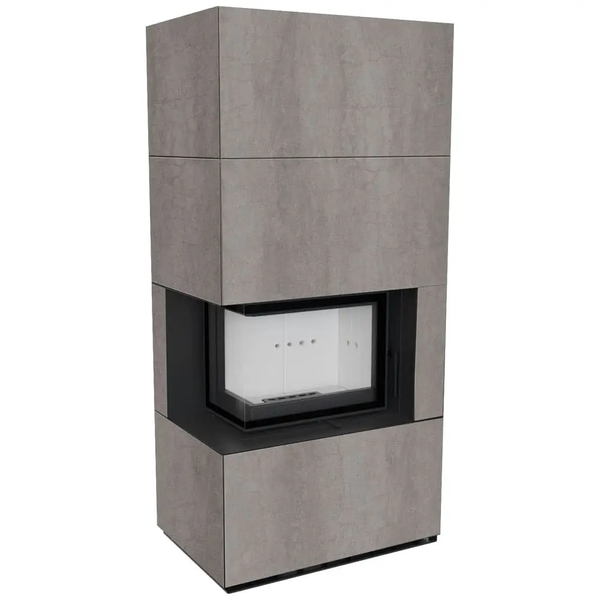 Камин Kratki FLOKI BOX левый 8 kW &Oslash; 160 з керамогранита  FLOKI BOX L фото