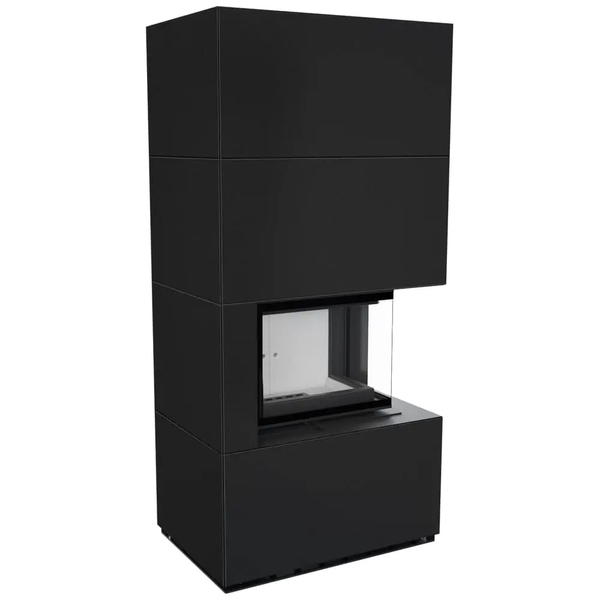 Камин Kratki FLOKI BOX правый 8 kW &Oslash; 160 из керамогранита  FLOKI BOX P фото