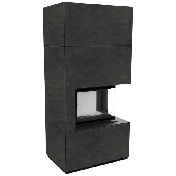Камин Kratki FLOKI BOX правый 8 kW &Oslash; 160 из керамогранита  FLOKI BOX P фото